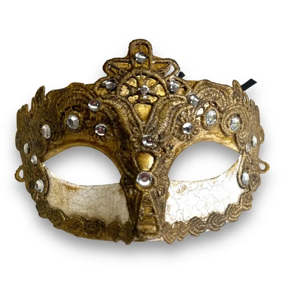 GOLD Vintage MARDI GRA or MASQUERADE MASK CIRCA 2014 - Picture 5 of 14